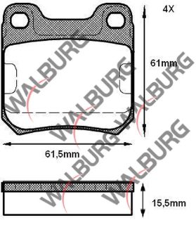 FREN BALATA ARKA OPEL VECTRA B 1.6İ 1995-2003/ VECTRA B 2.0İ 1995-2003/ VECTRA B 2.0 DTI 1995-2003/ VECTRA B 2.5 V6 1995-2003/ VECTRA B 2.0 DI 1995-2003/ OMEGA A 3.0İ 1986-1994 resmi