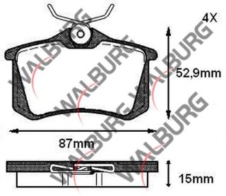 FREN BALATA ARKA VW GOLF IV 1.4İ 16V 1997-2005/GOLF III 1.9 TDI 1991-1999/A4 1.6 1994-2001/CLİO III 1.5 DCI 2005-2012/MEGANE II 1.4İ 16V 2002-2008/1.5 DCI 2002-2008 / MİCRA 1.4İ 16V 2003-2010 resmi