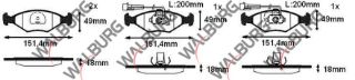 FREN BALATA ÖN FISLI FIAT PALİO 1.2İ 16V 1996-2005/ PALİO 1.4İ 1996-2005/ PALİO 1.6İ 16V 1996-2005/ ALBEA 1.2 1996-2003/ ALBEA 1.6 1996-2003/ SİENA 1.4İ 1997-2002/ SİENA 1.6İ 16V 1997-2002 resmi