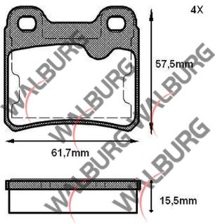 FREN BALATA ARKA OPEL VECTRA A 2.0 T 1988-1995/ VECTRA A 2.0 1988-1995/ ASTRA F 1.8 1991-1998/ ASTRA F 2.0 1991-1998/ ASTRA F CLASSIC 1.6İ 1998-2002/ ASTRA F CLASSIC 1.4İ 1998-2002 resmi