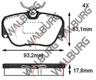 FREN BALATA ÖN MERCEDES 190 (W201) 2.0 1982-1993 / (W201) E 2.5 1982-1993 / (W201) 2.3 1982-1993 / (W201) 2.5 D 1982-1993 resmi