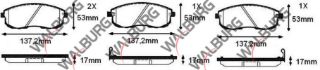 FREN BALATA ÖN İKAZLI TEL DELIKLI NİSSAN MAXİMA (J30) 3.0İ V6 1988-1994 / 200 SX (S13) 1.8 1988-1994 resmi