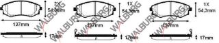 FREN BALATA ÖN İKAZLI HYUNDAİ ELANTRA I-II 1.5 1990-2000/ 1.6İ 16V 1990-2000/ SONATA I 2.0İ 16V 1988-1993/ MAGENTIS 2.0 CRDI 2001-2005/ 2.0İ 16V 2001-2005/ SSANGYONG KORANDO (KJ) 2.9 D 1996-2010 resmi