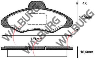 FREN BALATA ÖN FORD ESCORT VI 1.3 1992-1995 / ESCORT VI 1.6İ 1992-1995 / ESCORT VI 1.4 1992-1995 resmi