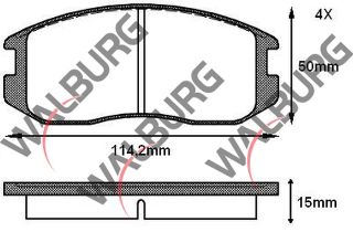 FREN BALATA ÖN MİTSUBİSHİ LANCER VI 1.6 16V 1995-2003/ 1.3 12V 1995-2003/ 1.5 16V 1995-2003/ COLT IV 1.3 GLI 12V 1992-1996/ COLT IV 1.3 GLI 12V 1992-1996/ COLT IV 1.6 GLXI 1992-1996 resmi