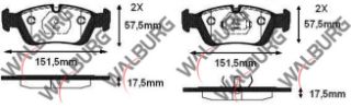 FREN BALATA ÖN BMW 3 SERISI (E36) 316 İ 17.50MM 1990-1998 resmi