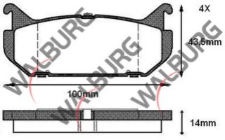 FREN BALATA ARKA MAZDA 626 IV (GE) 1.8İ 1992-1997/ 626 IV (GE) 2.0İ 1992-1997 / 626 V (GF) 1.8İ 1992-1997/ MX-6 (GE) 2.0İ 1991-1997/ XEDOS 6 (CA) 2.0İ 1992-1999 / XEDOS 6 (CA) 1.6İ 1992-1999 resmi