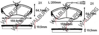 FREN BALATA ÖN FISLI FIAT DUCATO (230) 2.0 JTD 1994-2002 / DUCATO (230) 2.5 TDI 1994-2002 / DUCATO (230) 2.8 TDI 1994-2002 / CITROEN JUMPER I 2.8 HDI 1994-2002 resmi