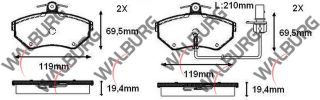 FREN BALATA ÖN FISLI VW PASSAT 1.6 1996-2000/ PASSAT 1.9 TDI 1996-2000/ PASSAT 1.8 T 1996-2000/ AUDI A4 1.8 T 2004-2008/ A4 1.9 TDI 2004-2008/ A4 2.0 TFSI 2004-2008/ A4 2.0 TDI 2004-2008 resmi