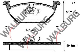 FREN BALATA ÖN VW GOLF IV 1.4İ 16V 1997-2005/ GOLF IV 1.6İ 16V 1997-2005/ CADDY II 1.9 TDI 1995-2004/ CADDY II 1.9 SDI 1995-2004/ LEON 1.9 TDI 1999-2006/ İBİZA IV 1.4 TDI 2002-2009/ A1 1.4 TFSI 2010- resmi