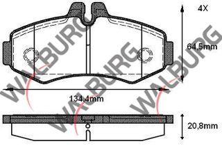 FREN BALATA ÖN MERCEDES VİTO (638) 108 CDI 1997-2003 / VİTO (638) 110 CDI 1997-2003 resmi