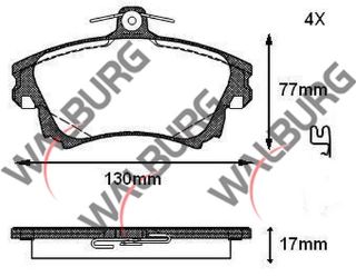 FREN BALATA ÖN İKAZLI VOLVO S40 I 1.6İ 16V 1995-2003/ 1.8İ 16V 1995-2003/ 1.9 TD 1995-2003/ MİTSUBİSHİ CARİSMA 1.9 DID 1995-2006/ COLT VI 1.3 15 JANT 2002-2012/ COLT VI 1.5 15 JANT 2002-2012 resmi