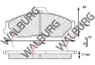 FREN BALATA ÖN FORD RANGER 2.5 TDCI 4X4 1999-2002 / RANGER 2.2 TDCI 1999-2002 / RANGER 3.0 TDCI 1999-2002 / MAZDA B SERISI (UN) 2.5 D 4X2 1998-2006 / B SERISI (UN) 2.5 TD 4X4 1998-2006 resmi