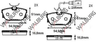 FREN BALATA ARKA FISLI VOLKSWAGEN TRANSPORTER IV (70XB,70XC,7DB,7DW) 2.4 D 1990-2003 / TRANSPORTER IV 2.5 TDI 1990-2003 / TRANSPORTER IV 1.9 D 1990-2003 / TRANSPORTER IV 2.5 D 1990-2003 resmi