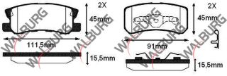 FREN BALATA ARKA İKAZLI MİTSUBİSHİ PAJERO III 3.2 DI-D 2000-2007/ PAJERO III 3.5 GDI 2000-2007/ ASX 1.6 16 JANT 2010-/ ASX 1.6 2010- resmi