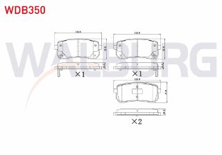 FREN BALATA ARKA İKAZLI HYUNDAİ H1 STAREX 2.5 CRDI 170 HP 2008- / KİA CARNİVAL III 2.9 CRDI 2006- / HYUNDAİ IX55 3.0 CRDI 2010- resmi