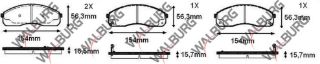 FREN BALATA İKAZLI ÖN HYUNDAİ H100 2.5 D 1993-2004/ KİA PREGİO (TB) 2.7 D 1997-2002/ KİA CARNİVAL II 2.5 V6 2001-2006 resmi