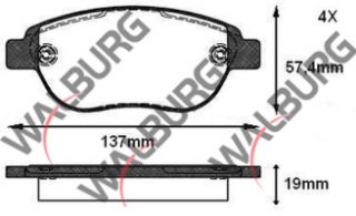 FREN BALATA ÖN PEUGEOT 307 1.6 2000-2007/ 307 1.6 HDI 2000-2007/ 207 1.4İ 2006-2012/ 207 1.6İ 16V 2006-2012/ 207 1.6 HDI 2006-2012/ CITROEN C4 1.6 2004-2009/ C4 1.6 HDI 2004-2009 resmi