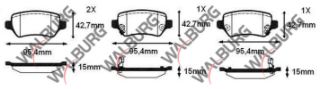 FREN BALATA ARKA İKAZLI OPEL ASTRA H 1.3 CDTI 2004-2010/ ASTRA H 1.6İ 2004-2010/ ASTRA G 1.6 16V 1998-2005/ ZAFİRA B 1.9 CDTI 2005-2011/ KİA CEE'D 1.6 CRDI 2012-/HYUNDAİ IX20 1.4 CRDI 2010- resmi