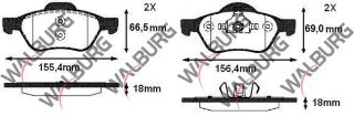 FREN BALATA ÖN RENAULT LAGUNA II (BG0/1) 1.6İ 16V 15 JANT 2001-2007 / LAGUNA II 1.9 DCI 15 JANT 2001-2007 / LAGUNA III 1.5 DCI 2007- / LAGUNA III 1.6İ 16V 2007- / LAGUNA II 1.8İ 16V 2001-2007 resmi