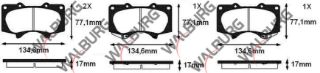 FREN BALATA ÖN İKAZLI TOYOTA HI-LUX VIII REVO PİCK UP 2.4 D 4X2 ESPLI 2015- / HI-LUX PİCK UP 2.5 D 2005-2008 / LAND CRUISER (J12) 3.0 D - 4.0İ 2002-2008 / MİTSUBİSHİ PAJERO IV 3.2 TD 2007- resmi