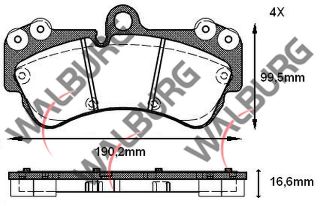 FREN BALATA ÖN VOLKSWAGEN TOUAREG 3.6 V6 FSI 17 JANT 2002-2010/ TOUAREG 2.5 RS TDI 2002-2010/ TOUAREG 4.2 V8 2002-2010/ PORSCHE CAYENNE 3.2İ 17 JANT 2002-2010/CAYENNE 3.6İ 17 JANT 2002-2010 resmi