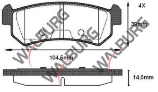 FREN BALATA ARKA CHEVROLET LACETTİ (J200) 1.4İ 16V 2006-2012 / LACETTİ (J200) 1.6İ 2006-2012 / DAEWOO NUBIRA (KLAN) 1.6İ 2003-2005 / NUBIRA (KLAN) 1.4İ 2003-2005 / NUBIRA (KLAN) 1.8İ 2003-2005 resmi