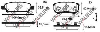 FREN BALATA ARKA İKAZLI MİTSUBİSHİ LANCER VII 1.3 2003-2007/ LANCER 2.0 2007- / OUTLANDER I  2.0 2001-2006/ OUTLANDER II 2.0 DI-D 2006-2012/ JEEP COMPASS 2.0 CRD 2006-/ PEUGEOT 4007 2.2 HDI 2007- resmi