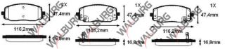 FREN BALATA ÖN İKAZLI KİA PICANTO (BA) 1.25 2004-2011 / PICANTO (BA) 1.1İ 2004-2011 / HYUNDAİ I10 (PA) 1.1İ 12V 2008-2013 / I10 (BA) 1.0 D-CVVT 2013- /  I10 (BA) 1.2 D-CVVT 2013- resmi