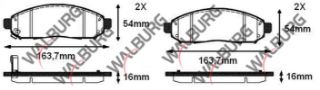 FREN BALATA ÖN İKAZLI TEL DELIKLI NİSSAN NAVARA (D40) 2.5 DCI 4WD 2005-2015 / NİSSAN PATHFİNDER (R51) 2.5 DCI 2005- resmi