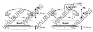 FREN BALATA ARKA CIFT FISLI FIAT DUCATO 2.0 MJT 2014- / DUCATO 2.3 MJT 2014- / CITROEN JUMPER 2.2 HDI 2014- / PEUGEOT BOXER 2.2 HDI 2014- resmi