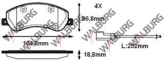 FREN BALATA ÖN FISLI FORD TRANSİT (V347) 2.4 TDCI - 3.2 TDCI (ARKADAN ITISLI) 2006-2014 / TRANSİT (V348) 2.2 TDCI - 3.2 TDCI 2006-2014 / VW AMAROK 2.0 TDI - 2.0 BITDI - 2.0 TSI 2010- resmi