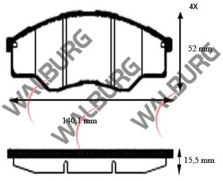 FREN BALATA ÖN TOYOTA HI-LUX PİCK UP 2.5 D 2005-2011 / HI-LUX PİCK UP 2.5 D-4D 2005-2011 / HI-LUX PİCK UP 3.0 D-4D 2005-2011 resmi