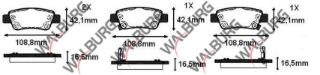 FREN BALATA ARKA İKAZLI HONDA CR-V III 2.0 I-VTEC 2006-2012 / CR-V III 2.2İ CTDI 2006-2012/ CR-V IV 1.6İ DTEC 2012-/ CR-V IV 2.0 2012-/ CR-V IV 2.2İ İKAZLI 2012- resmi