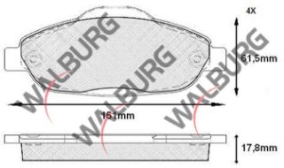 FREN BALATA ÖN PEUGEOT 308 (4A,4C) 1.6 HDI - 1.6 VTI - 1.6 THP 2007-2013/3008 1.6 HDI - 1.6 2009-/5008 1.6 HDI 110 HP 2009- resmi