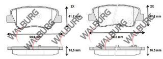 FREN BALATA ARKA İKAZLI HYUNDAİ ELANTRA 1.6 D-CVVT 2011-2015/ SONATA V 2.0 VVTI 2005-2010 / KİA SOUL (AM) 1.6 CRDI 2009-/ OPTIMA 1.7 CRDI 2012- resmi