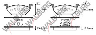 FREN BALATA ÖN VW POLO 1.4 TDI 2009-/ POLO 1.2 TDI 2009-/ BORA 1.9 TDI 1998-2005/ JETTA IV 2.0 TDI 2011-/ GOLF IV 1.9 TDI 1997-2005/ AUDI A3 1.9 TDI 1996-2003/ A1 A1 1.2 TFSI 2010-/ 1.4 TFSI 2010- resmi