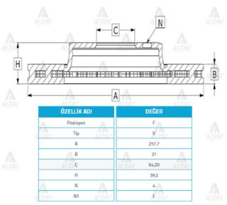 FREN DİSKİ JAZZ 02-08  CİTY 06-09  ÖN HAVALI 258-4 resmi