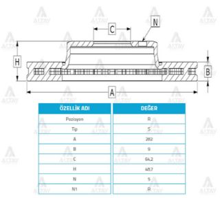 FREN DİSKİ ACCORD 09-15  ARKA DÜZ 282-5 resmi