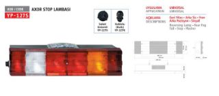 STOP LAMBASI SOL AMP SOKETLI PLAKALI MERCEDES ACTROS / AXOR / AXOR II / ACTROS MP2-MP3 / (UZUN TİP 510MM) (7 FONSIYONLU) resmi