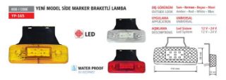 YAN ISARET LAMBA (SIDE MARKER) SALLAMA DIKDORTGEN TİP BRAKETLI 5 LEDLİ SARI 12-24V resmi