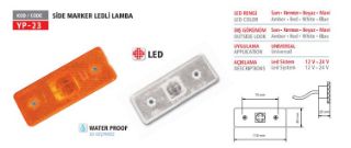 YAN ISARET LAMBASI SIDE MARKER 4 LEDLİ 24 V KIRMIZI resmi