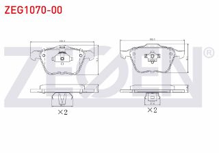 FREN BALATA ÖN VOLVO XC90 I 2.5 T 2002-2014 / XC90 I 3.2İ 2002-2014 / XC90 I D3 2002-2014/ S40 II T5 2004-2012 / S40 II 1.6İ 2004-2012 / S40 II 2.0İ 2004-2012 / C70 II 2.4İ 2006- resmi