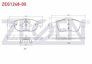 FREN BALATA ÖN PEUGEOT PARTNER TEPEE 1.6 HDI 75 HP 2008-/ CITROEN BERLİNGO 1.6 HDI 2008-/ C4 G.PICASSO 1.6 HDI 2006-/ C4 PICASSO 1.6 HDI 2006-2013/ C4 1.6 HDI 2009-/ DS4 1.6 E-HDI 2011-/ C4 1.6 2009- resmi