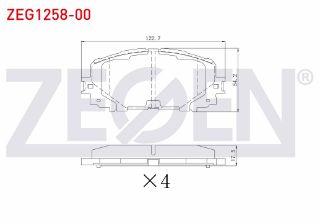 FREN BALATA ARKA TOYOTA YARİS (P9) 1.0 VVT-I 2006-2010 / YARİS (P9) 1.3 VVT-I 2006-2010 / YARİS (P9) 1.33 VVT-I 2006-2010 / YARİS (P9) 1.4 D-4D 2006-2010 resmi