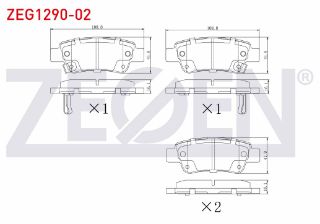 FREN BALATA ARKA İKAZLI HONDA CR-V III 2.0 I-VTEC 2006-2012 / CR-V III 2.2İ CTDI 2006-2012/ CR-V IV 1.6İ DTEC 2012-/ CR-V IV 2.0 2012-/ CR-V IV 2.2İ İKAZLI 2012- resmi