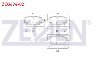 FREN BALATA ÖN İKAZLI NİSSAN PRIMERA (P12) 1.6İ 2002-/ PRIMERA (P12) 1.8İ 16V 2002- / PRIMERA (P12) 2.0İ 16V 2002- resmi