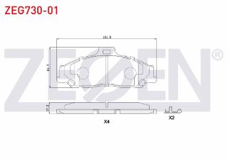 FREN BALATA ÖN FORD RANGER 2.5 TDCI 4X4 1999-2002 / RANGER 2.2 TDCI 1999-2002 / RANGER 3.0 TDCI 1999-2002 / MAZDA B SERISI (UN) 2.5 D 4X2 1998-2006 / B SERISI (UN) 2.5 TD 4X4 1998-2006 resmi