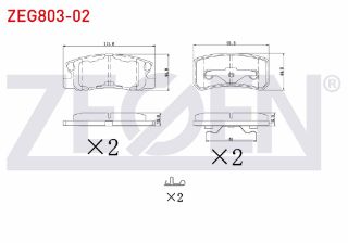 FREN BALATA ARKA İKAZLI MİTSUBİSHİ PAJERO III 3.2 DI-D 2000-2007/ PAJERO III 3.5 GDI 2000-2007/ ASX 1.6 16 JANT 2010-/ ASX 1.6 2010- resmi