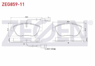 FREN BALATA ÖN FISLI FIAT DOBLO 1.3 MJT 90 HP 2010-/GRANDE PUNTO 1.3 MJT 2005-2012/LİNEA 1.4 T-JET 120 HP 2007-/LİNEA 1.6 MJT 120 HP 2007-/BRAVO II 1.4 T-JET 2006-/OPEL COMBO D 1.6 CDTI 2012-/ resmi